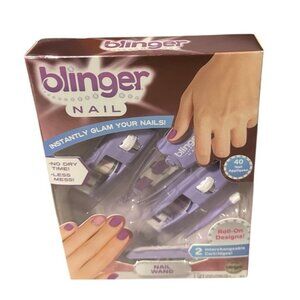 Blinger Nail Wand  DIY Nail Design Manicure Set 40 Nail Appliqués Mess Free New